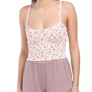 Free People Floral Spaghetti Strap Top